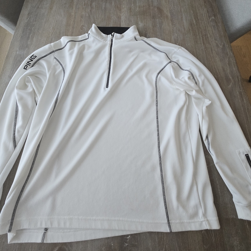 White Ping 1/4 Zip Golf Jacket XXL